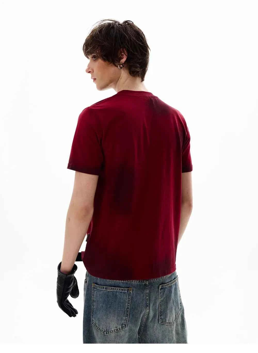 Plush Retro Red Short Sleeve Vintage T-Shirt