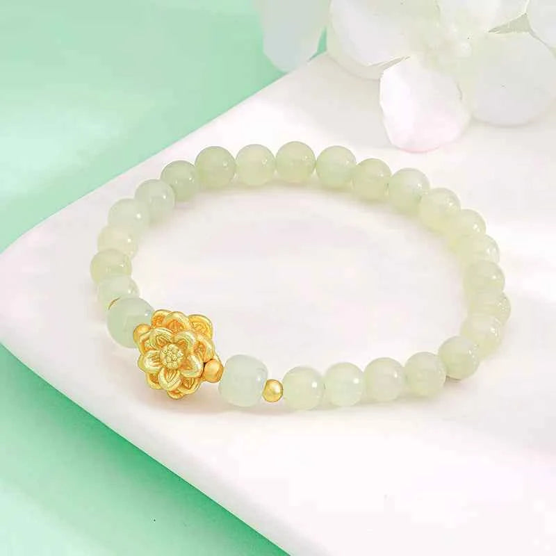 Luxurious Gold Plated Lotus Flower Bracelet