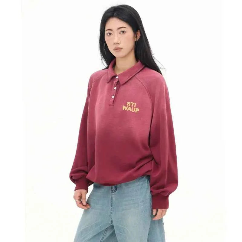 Comfortable Red Letter Print Stylish Sweatshirt