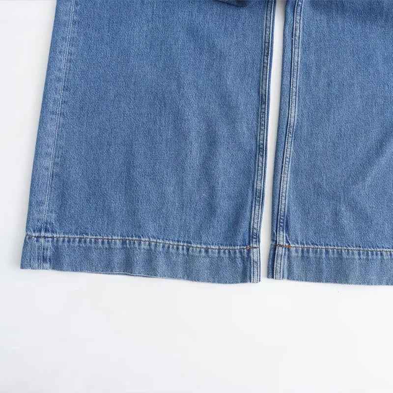 Versatile Lace-Up High Waist Denim Jeans