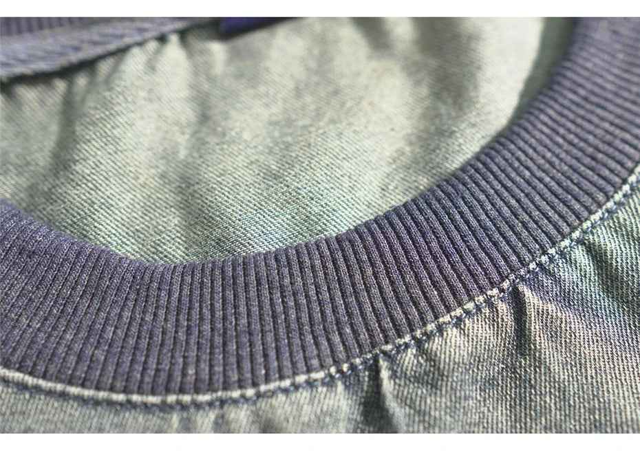 Vintage Embroidery Denim Hip Hop T-Shirt