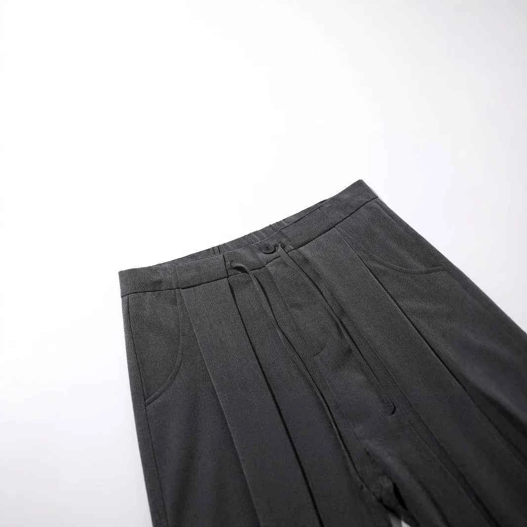 Y2K Folded Wide Leg Western Casual Pants