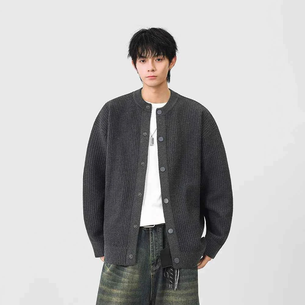 Chic Ribbed Knit Button Front Cardigan