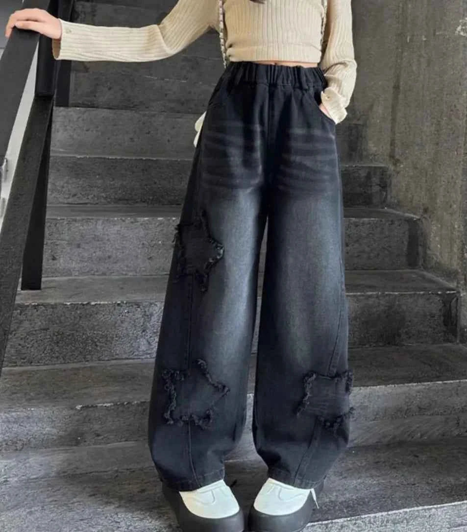 Straight & Sleek Black High Waist Wide Leg Jeans