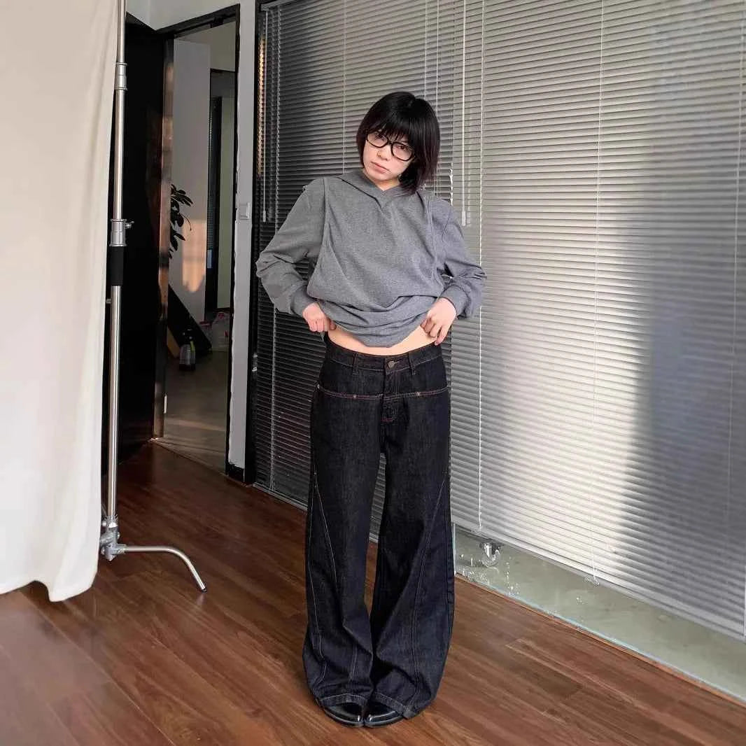 Vintage Casual High Waist Wide Leg Jeans