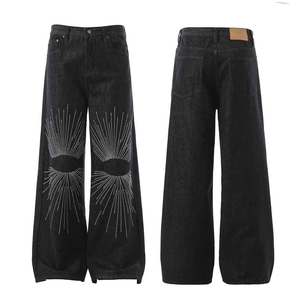 Embroidered Casual American Style Retro Jeans