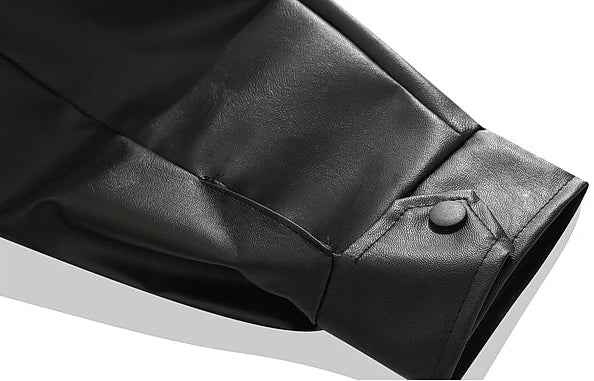 Streetwear American Motorcycle Leather Zipper Jacket