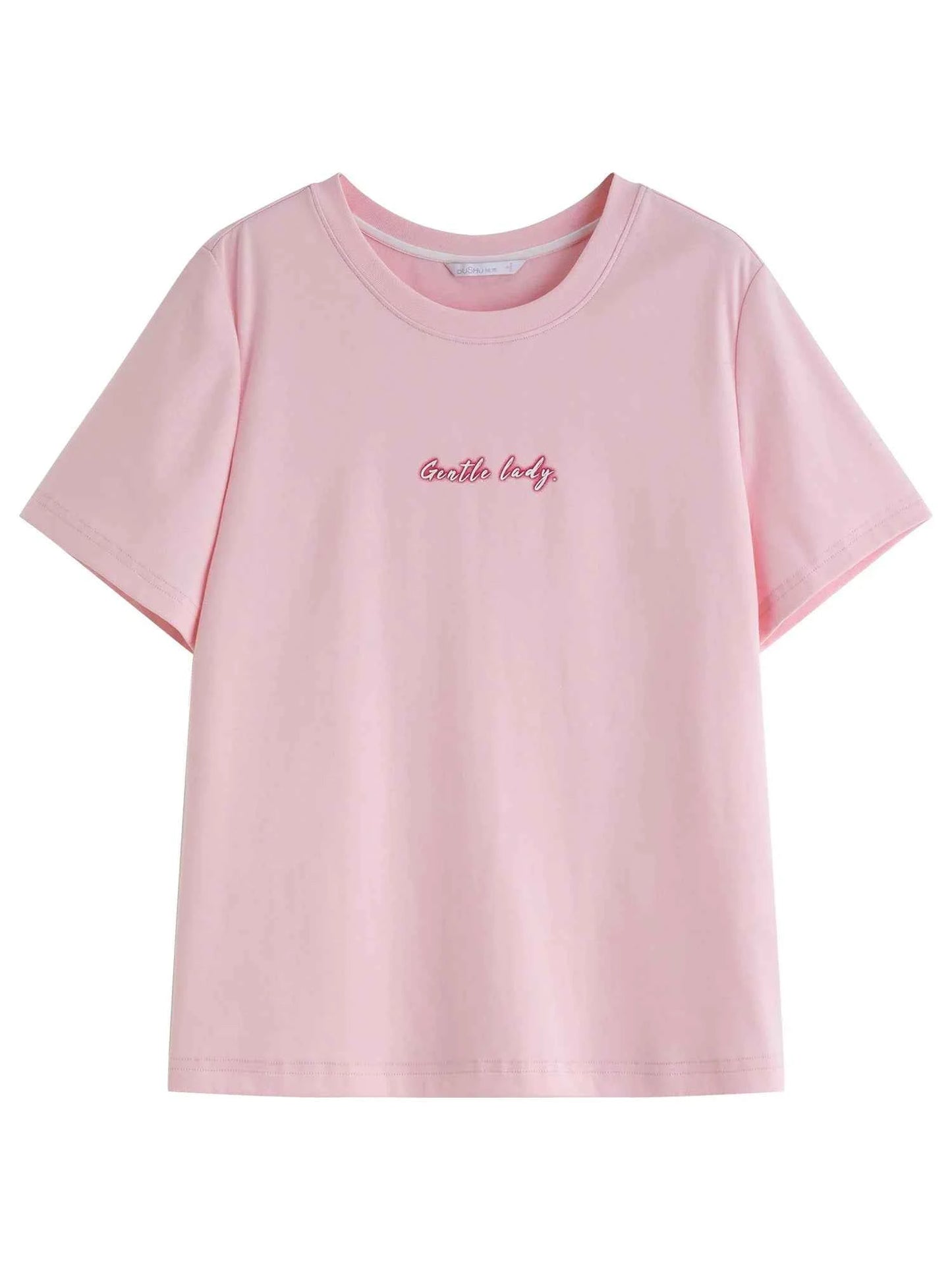 Contrast Letter Print Slimming O-Neck T-Shirt