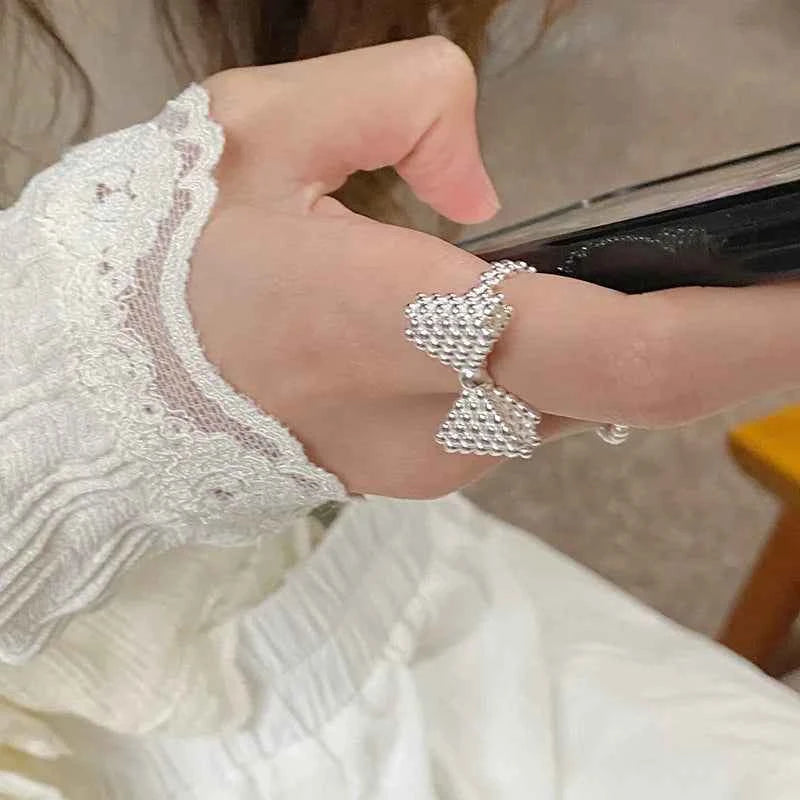 Geometric Bowtie Ribbon Punk Finger Ring