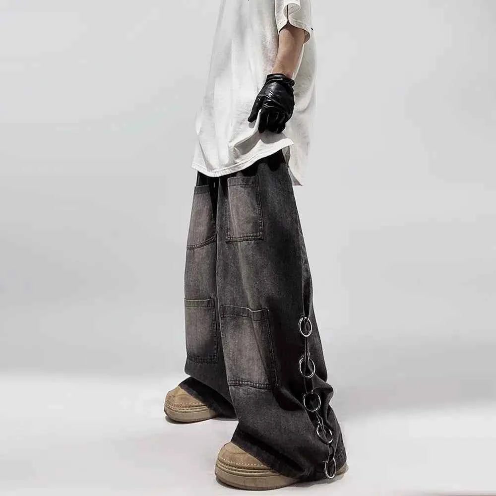 Retro Baggy American Style Denim Wide Leg Jeans