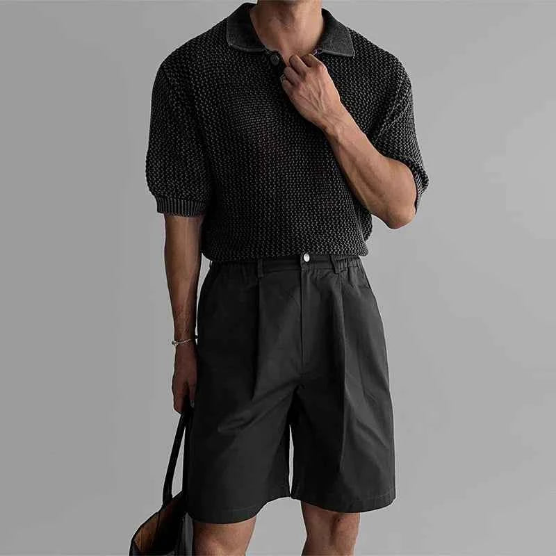 Casual Relax Luxury Hollow Out Style Polo T-Shirt