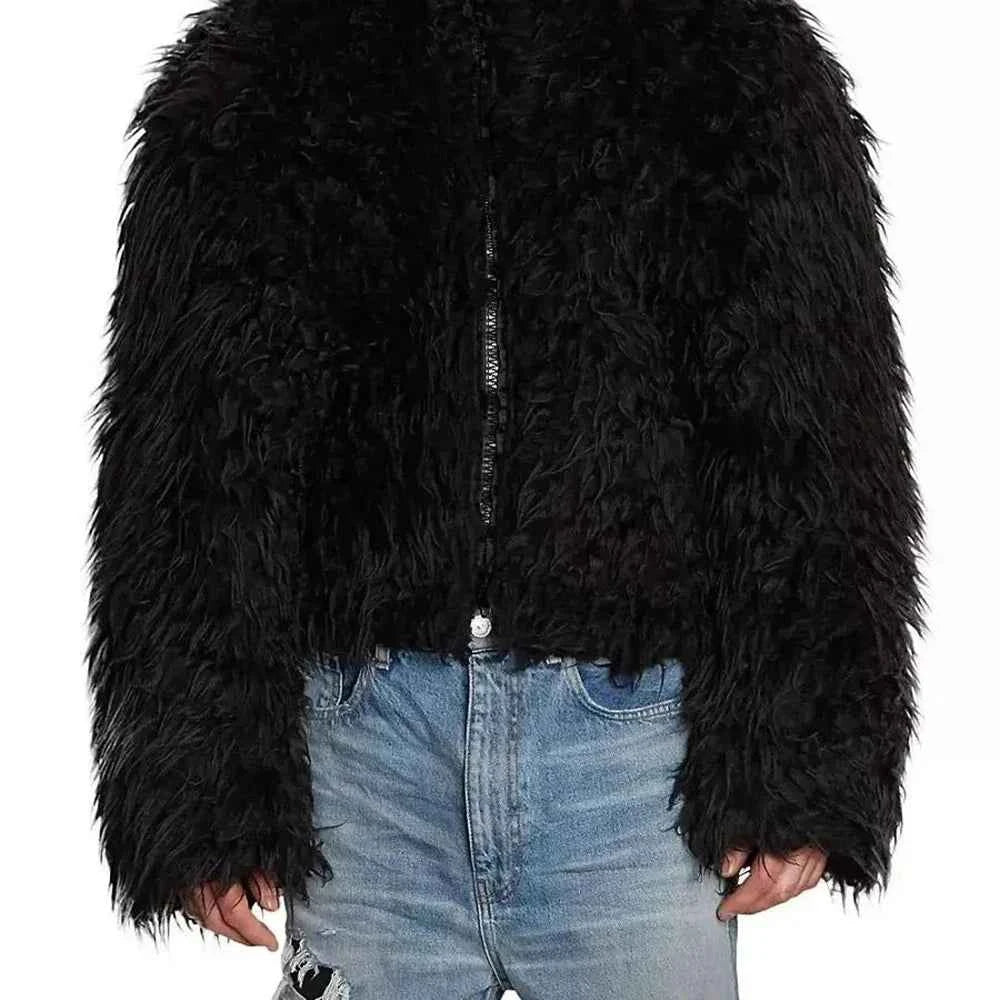 Winter Streetwear Thickened Heavy Long Furry Jacket