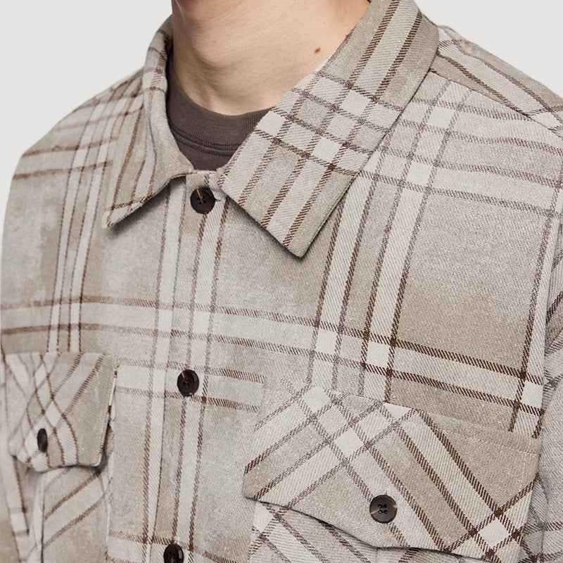 Vintage Plaid Oversized Long Sleeve Shirt