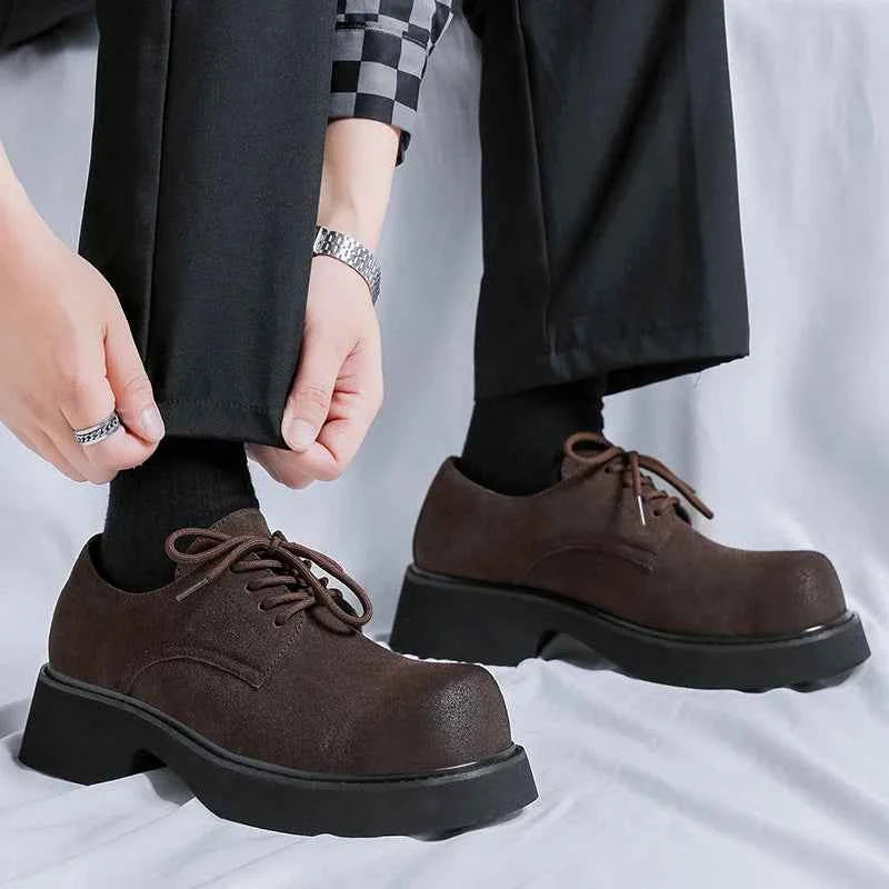 British Style Retro Leather Platform Leather Shoes