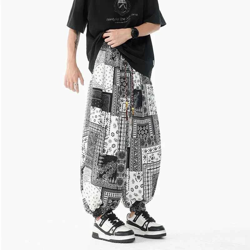 Chinese Style Printed Lantern Harem Pants