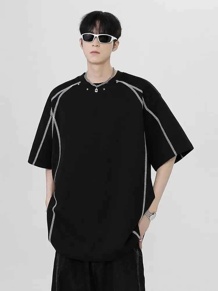 Streetwear Breathable American Black Short Sleeve T-Shirt