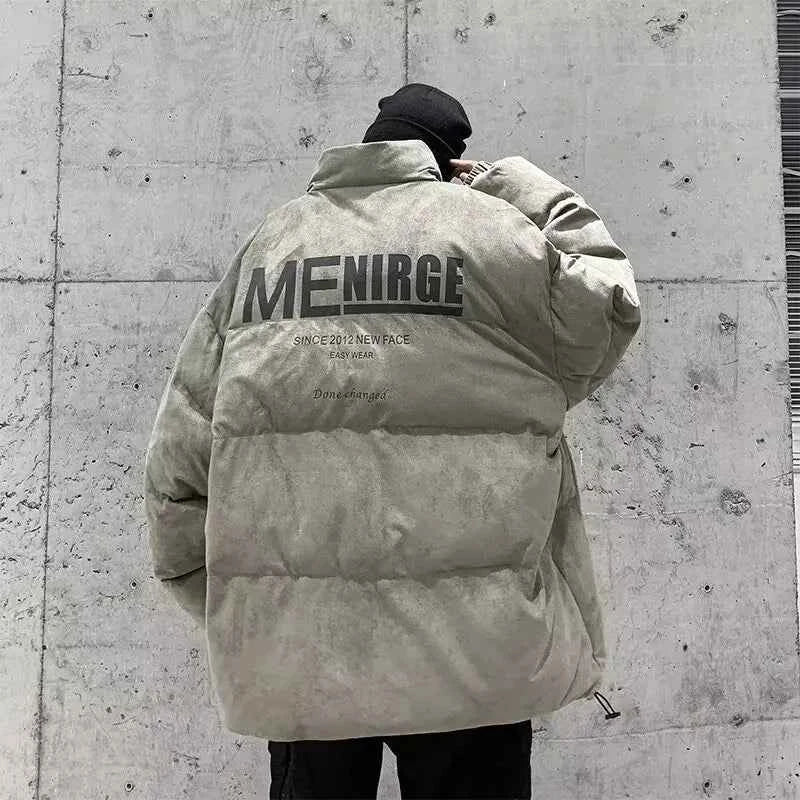 Retro Oversized Suede Parkas Puffer Jacket