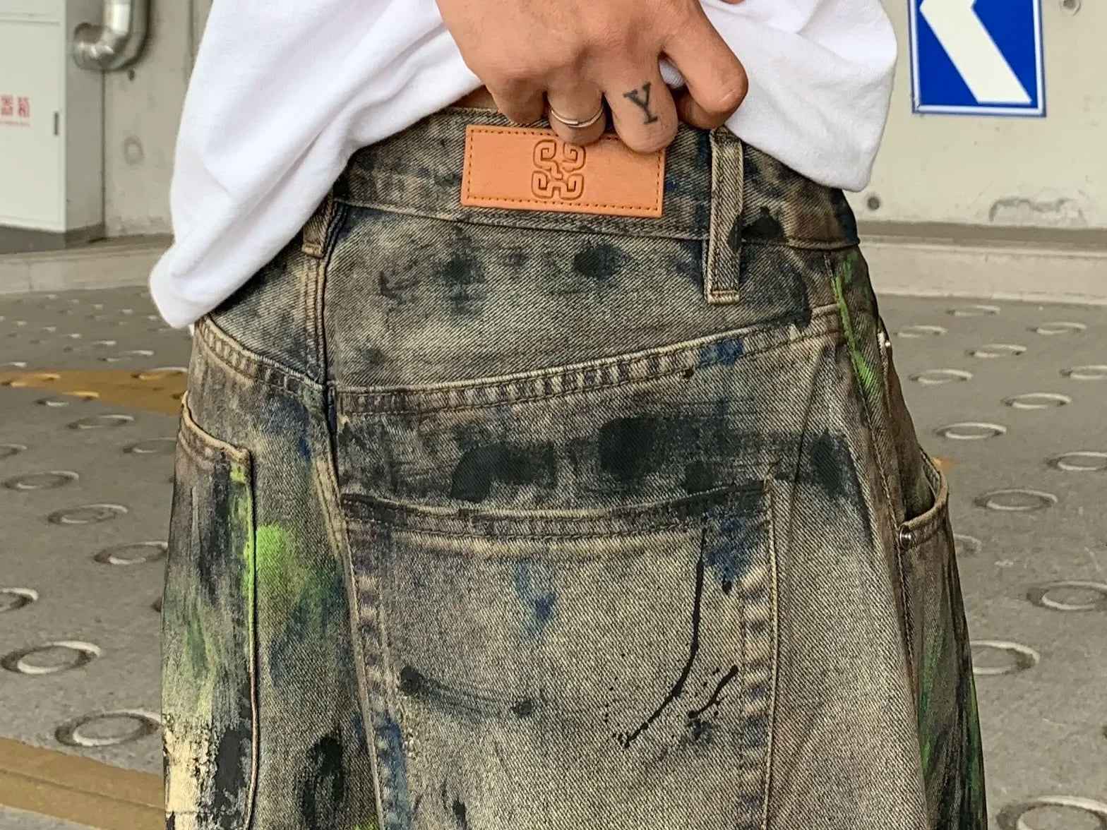Streetwear High End Loose Straight Graffiti Jeans