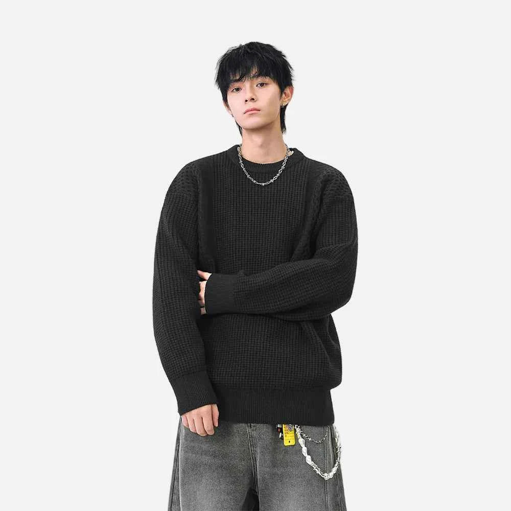 Y2K Cozy Textured Crew Neck Sweater