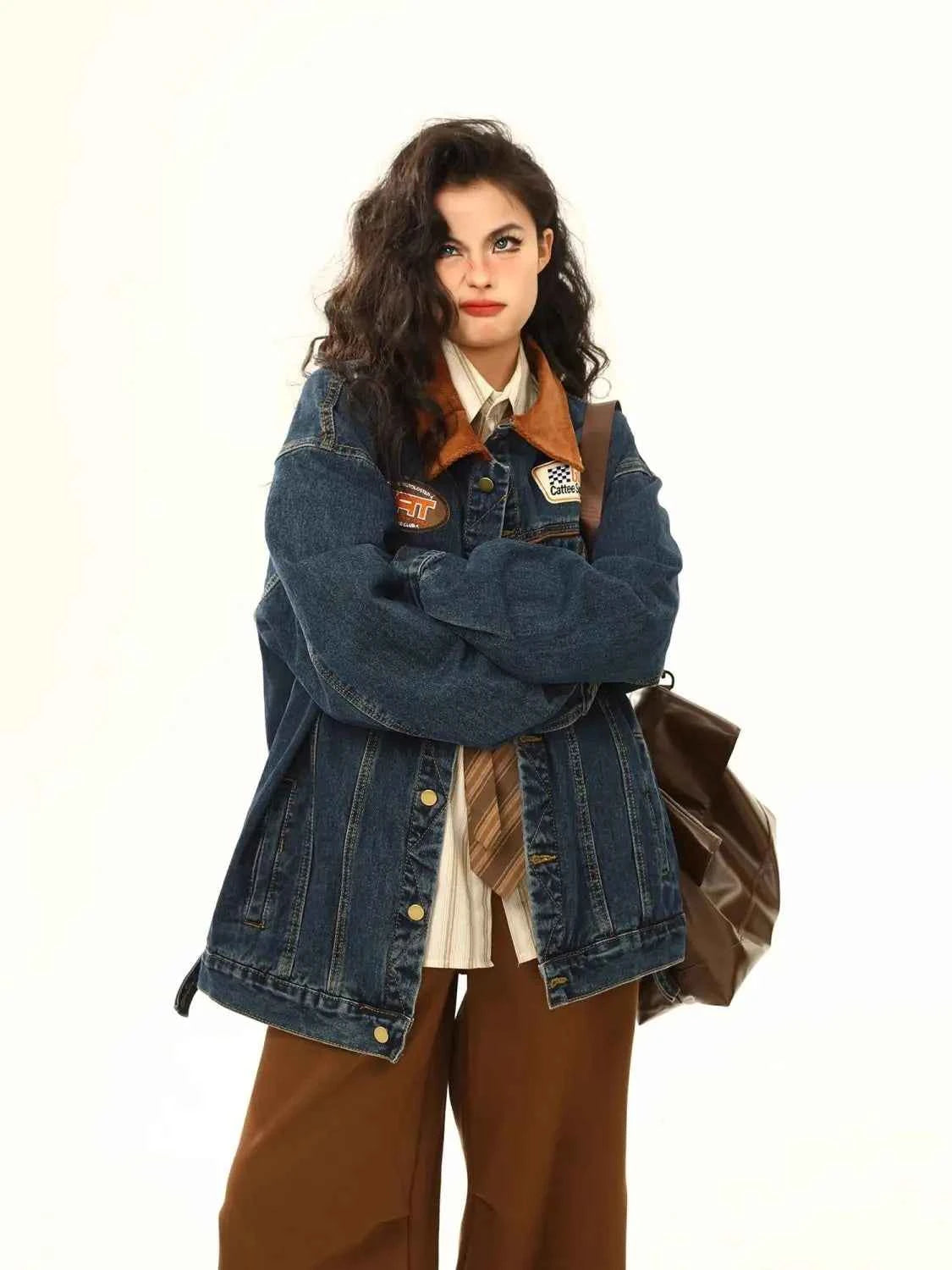 Y2K American Winter Loose Denim Jacket
