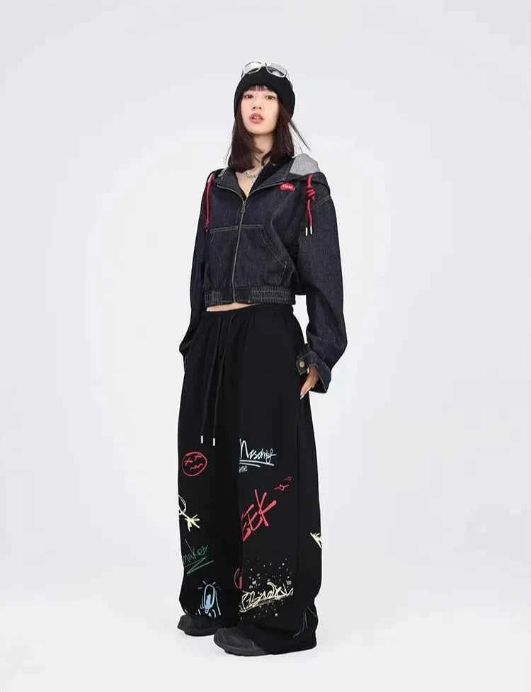 Graffiti Black Hip Hop Dance Pants