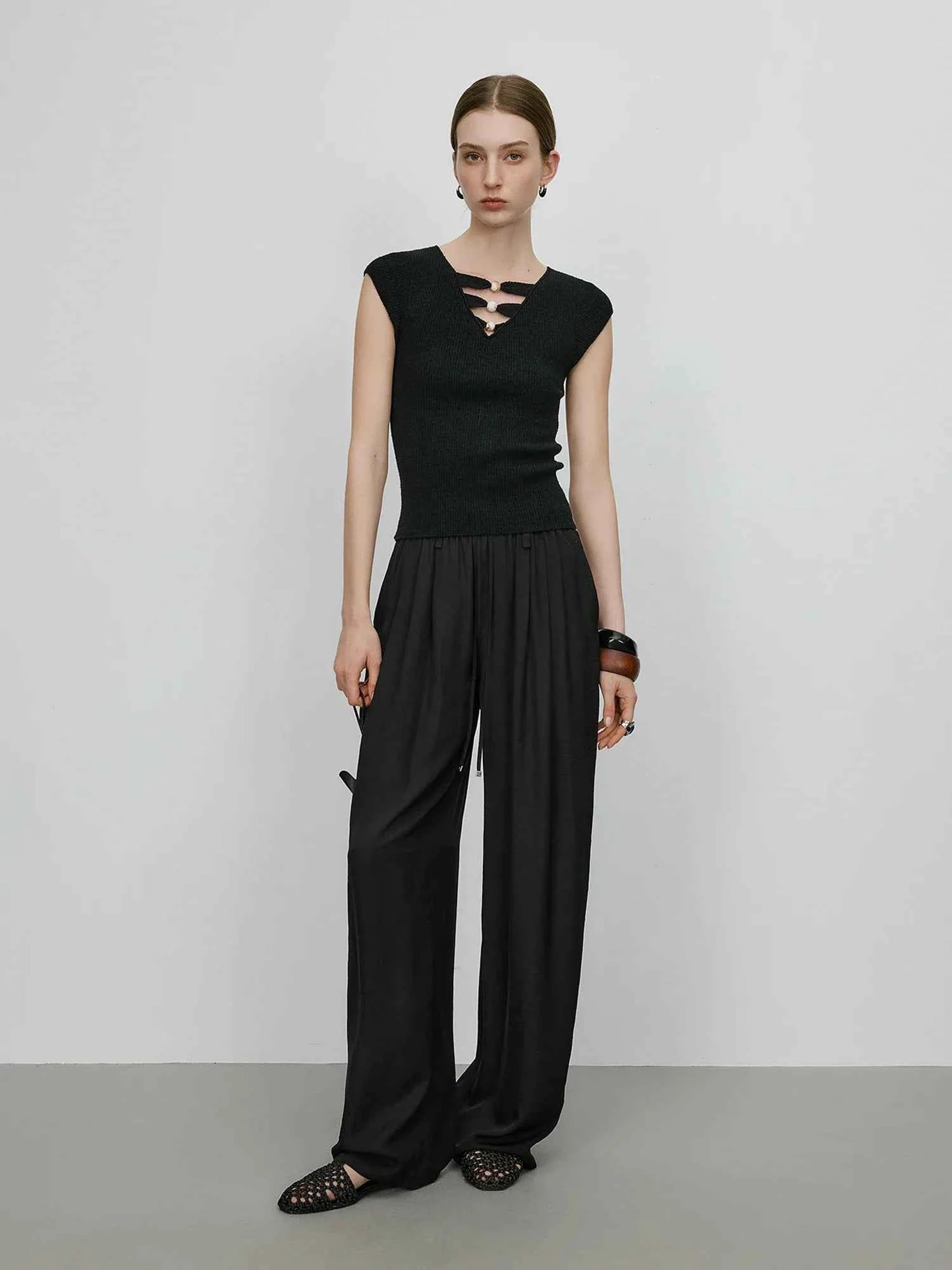 Premium Acetate Wide Leg Summer Pants