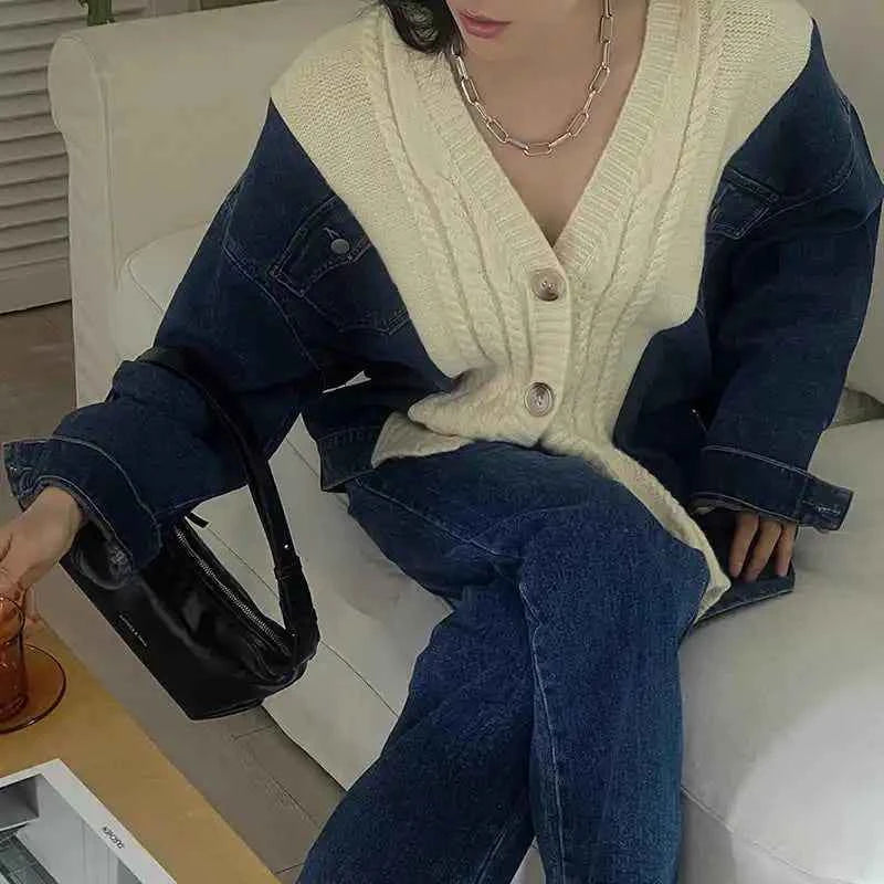 Cozy Vintage Casual Denim Carigan
