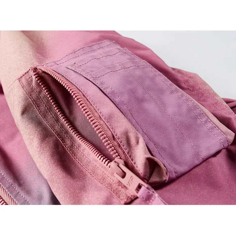 Y2K Insulated Pink Hip Hop Bomber Jacket