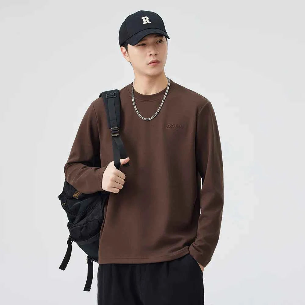 Cozy Winter Logo Solid Color Long Sleeve T-Shirt