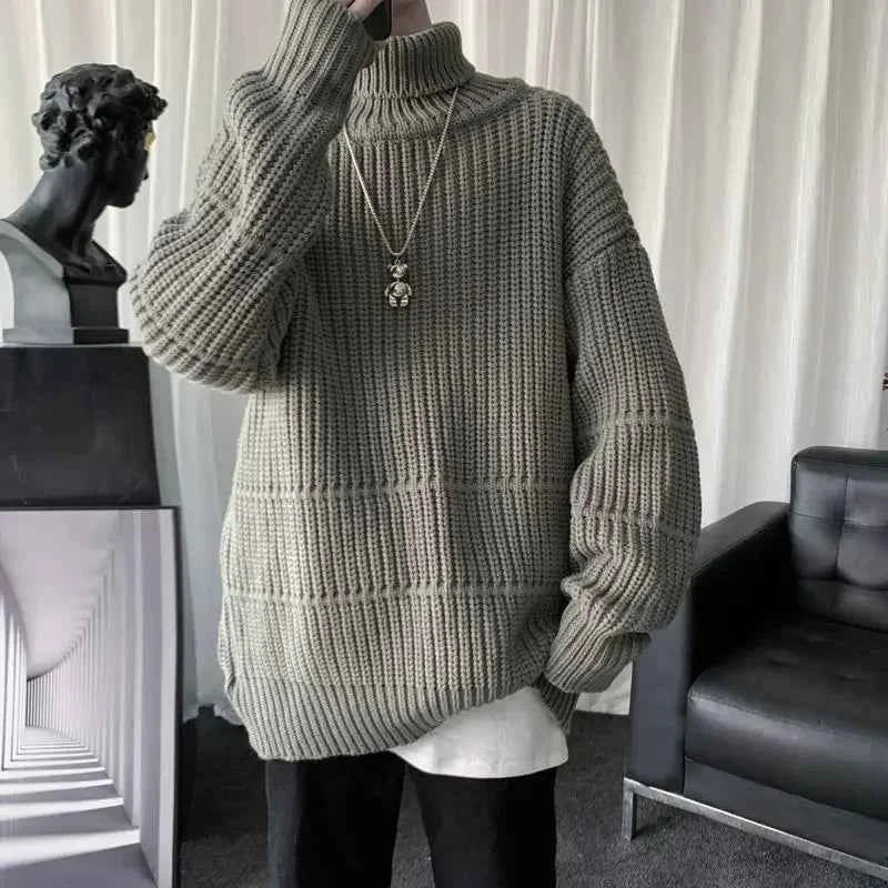 Cozy Korean High Neck Knit Turtleneck Sweater
