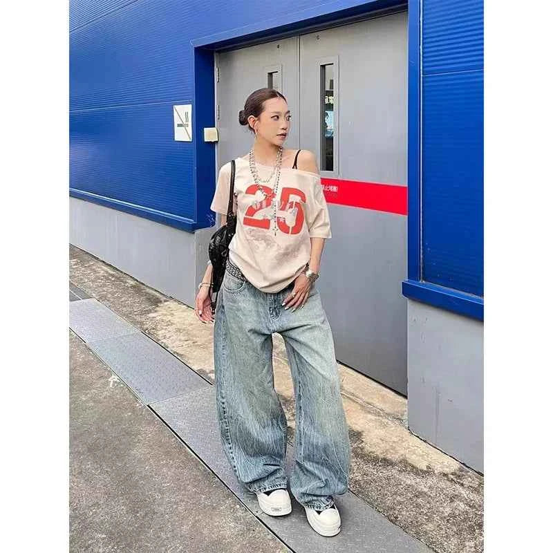 Insulated Streetwear Trashy Oversized Light Blue Denim Jeans