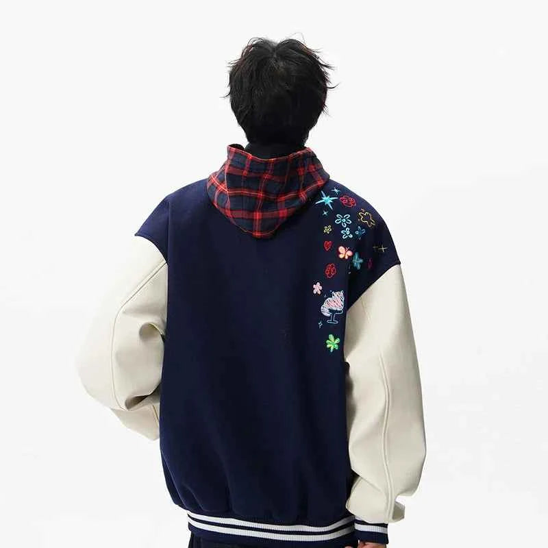 Y2K Cozy Embroidered Baseball Varsity Jacket