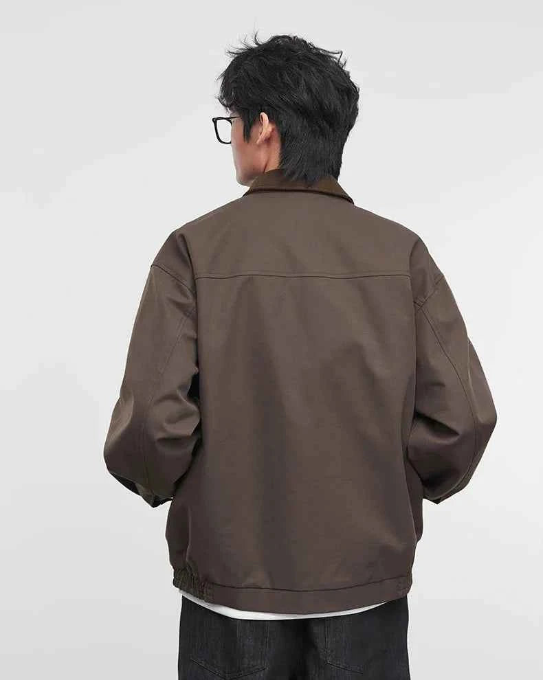 Streetwear Loose Solid Color Lapel Jacket