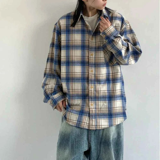 Plaid Oversized Vintage Long Sleeve Shirt
