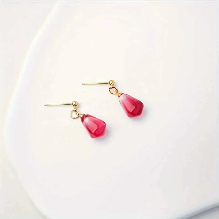 Vibrant Pomegranate Seed Dangle Earring