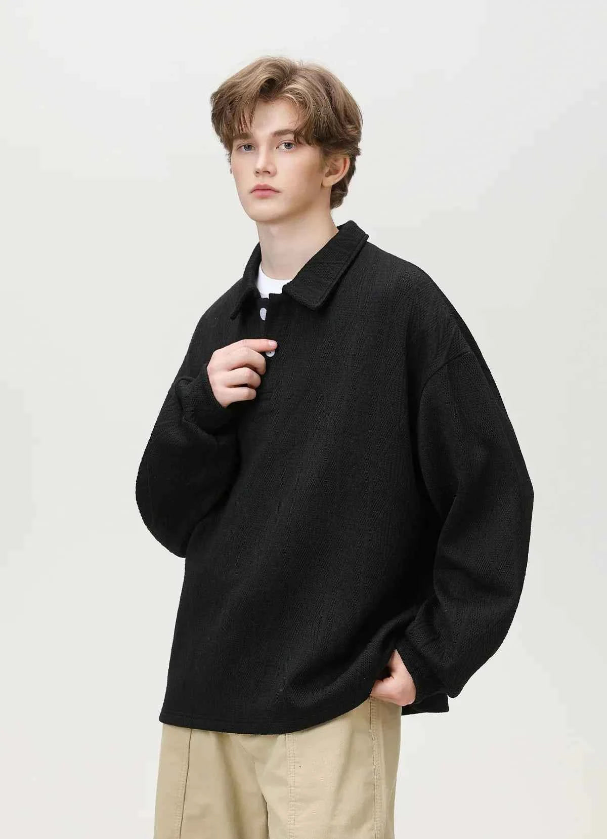 Casual Ancient Money Lapel Collar Sweatshirt