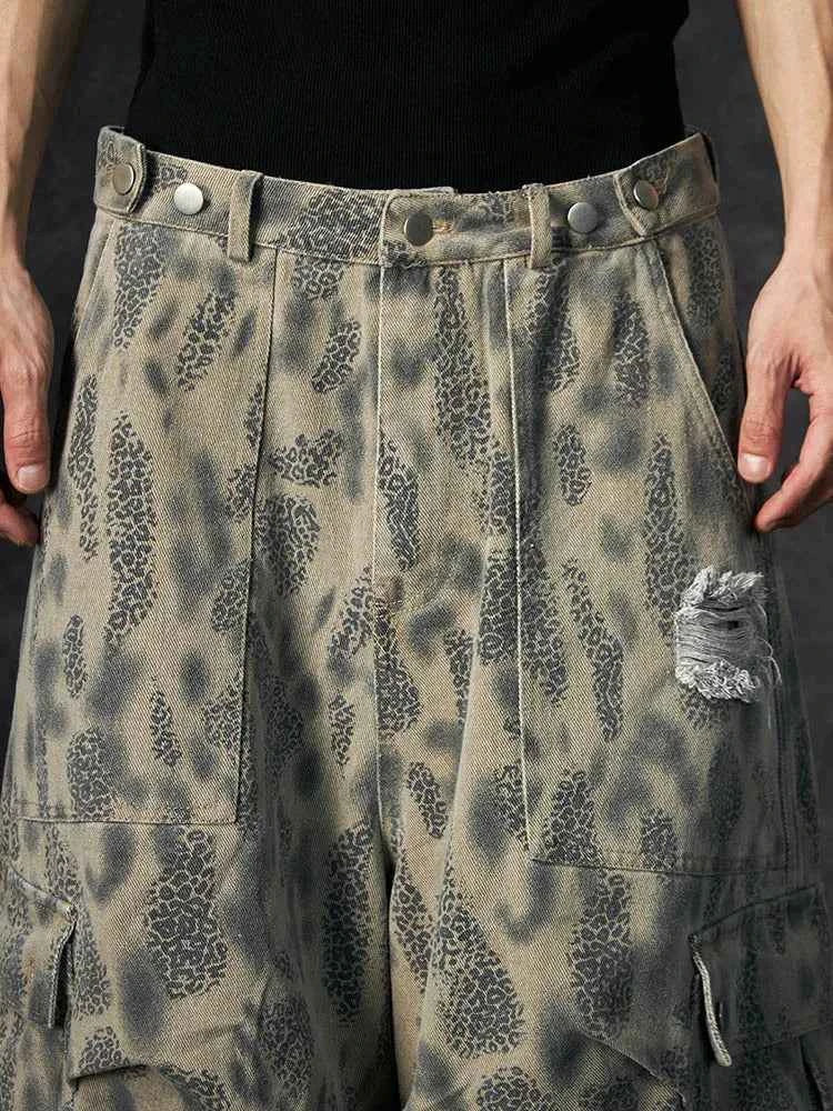 High Quality Leopard Print Cropped Jorts