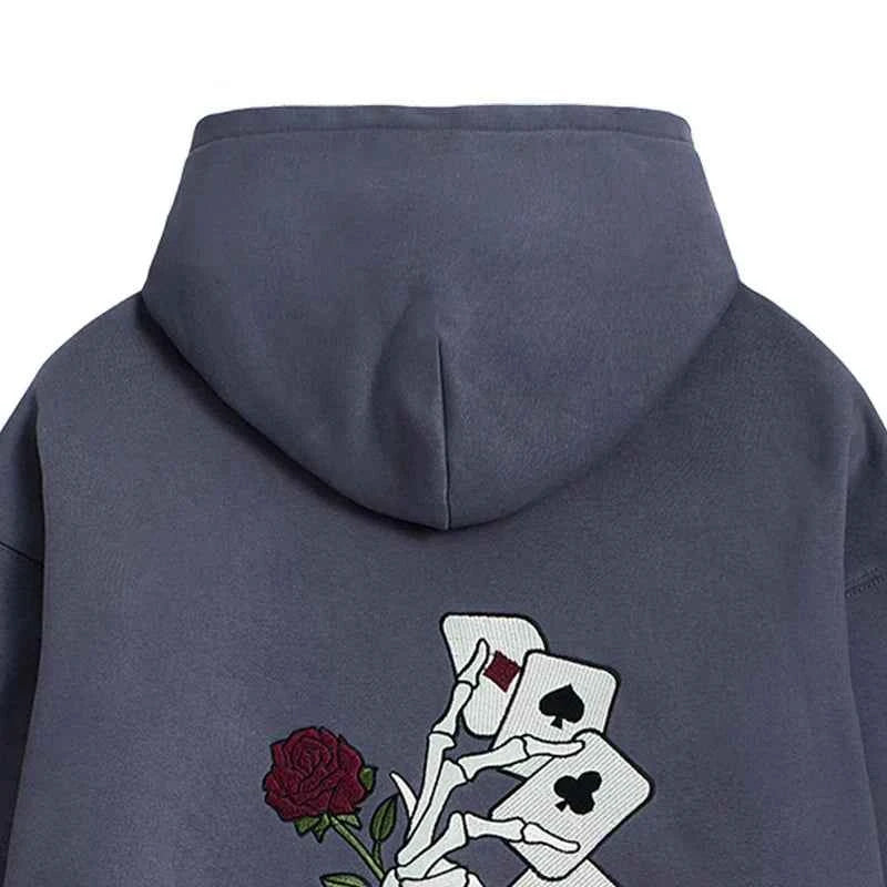 Vintage Washed Boxy Embroidered Hoodie