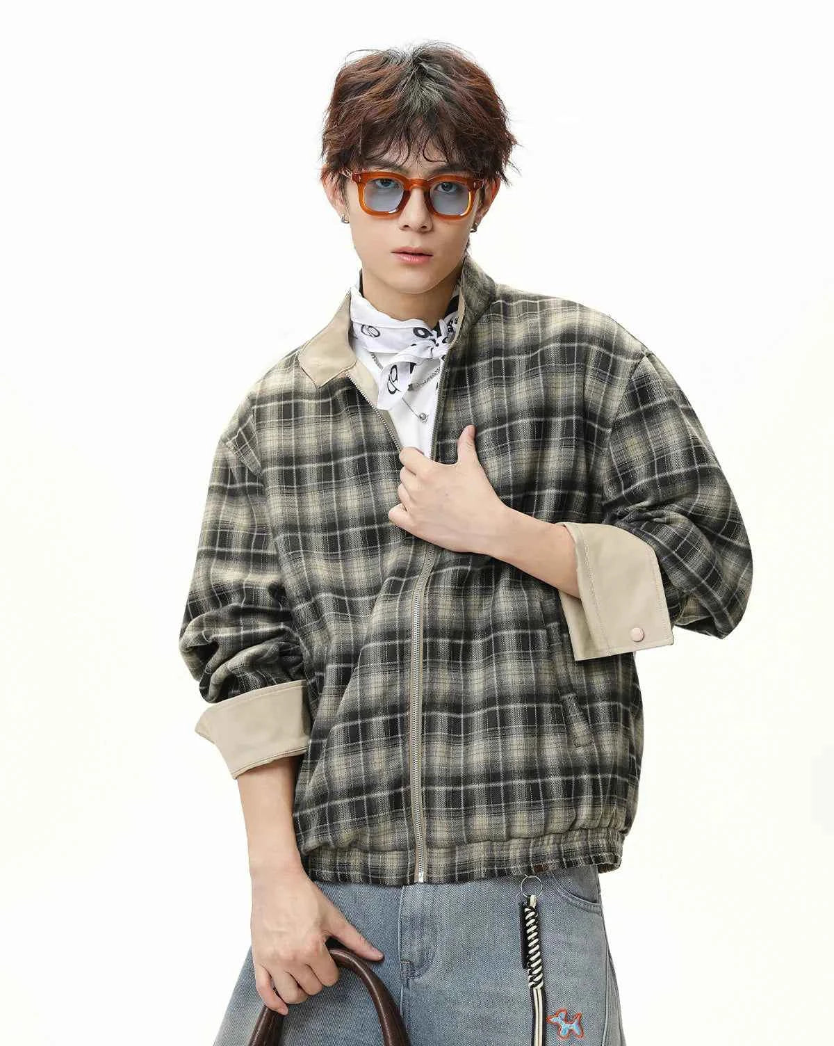 Versatile Reversible Plaid Harrington Jacket