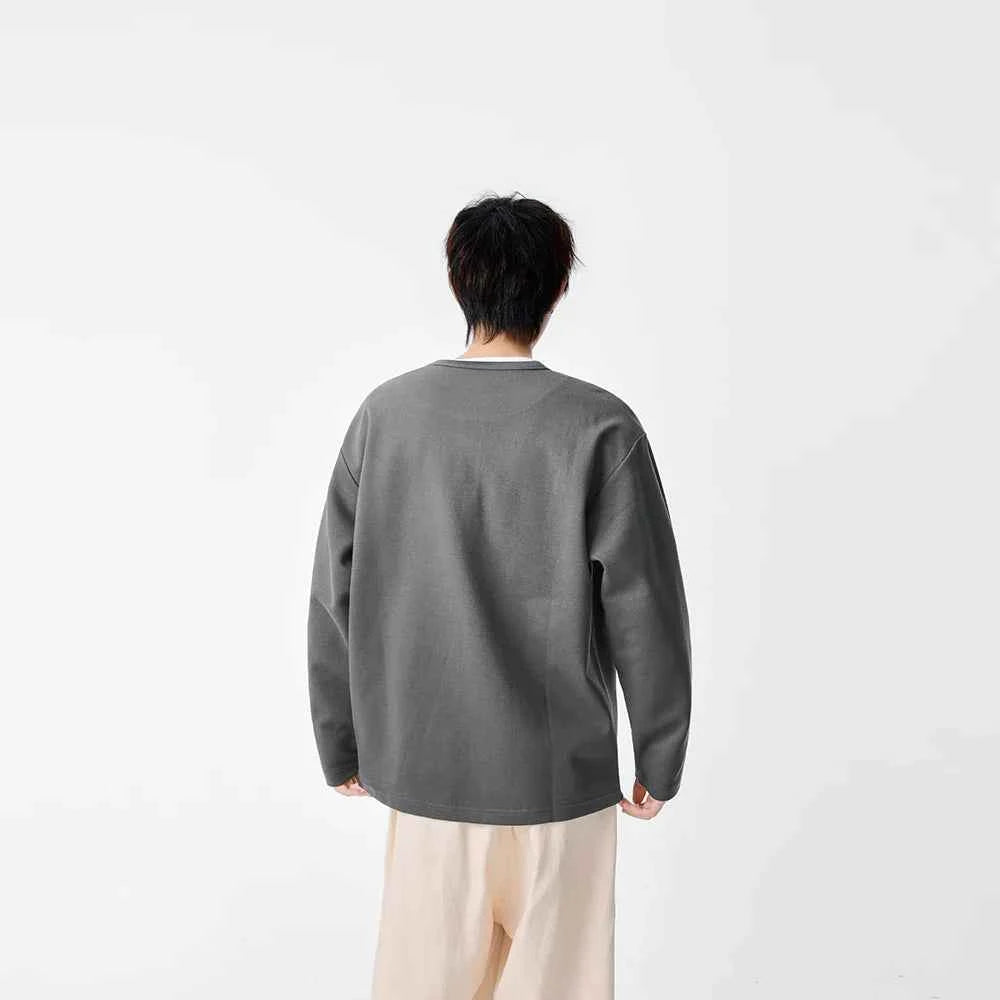 Hip Hop Minimalist Crew Neck Long Sleeve T-Shirt