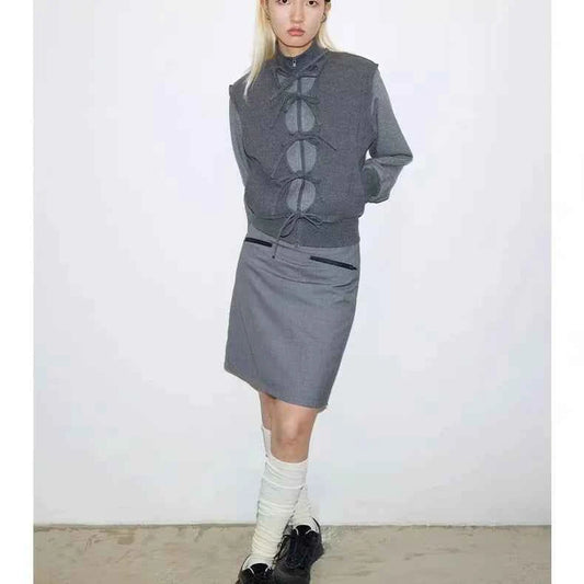 Corean Vintage Grunge Bow Jacket