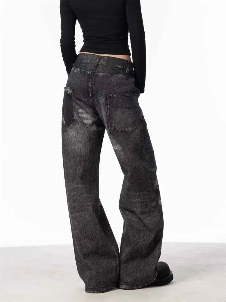 Vintage Streetware Black Ripped Baggy Jeans