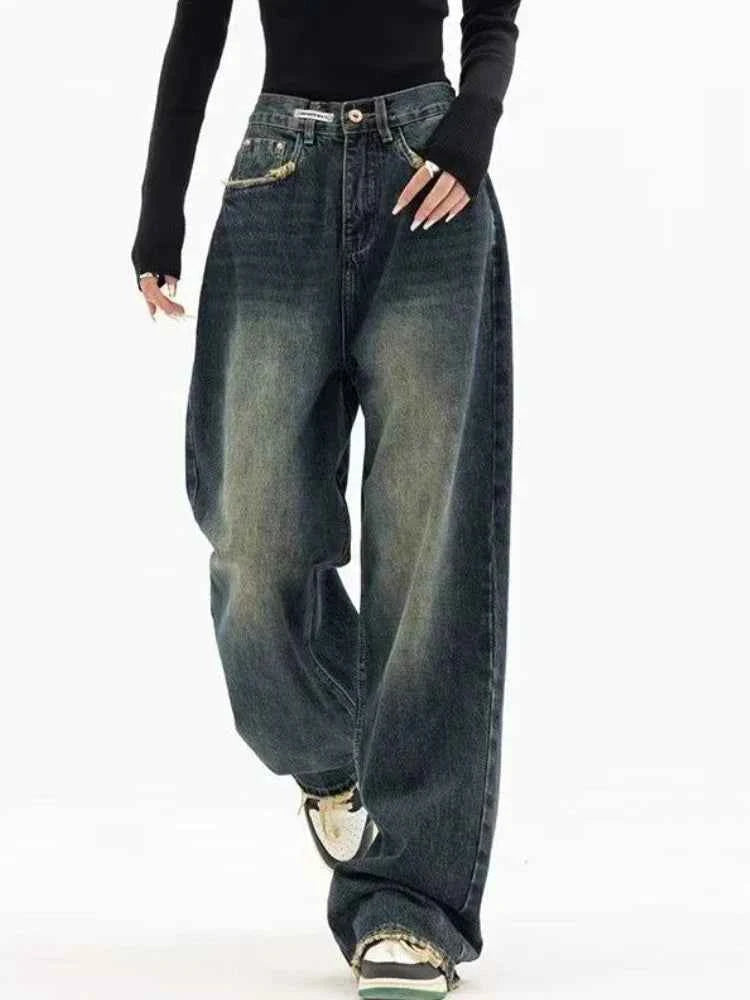 Retro Cool High Waist Wide Leg Jeans