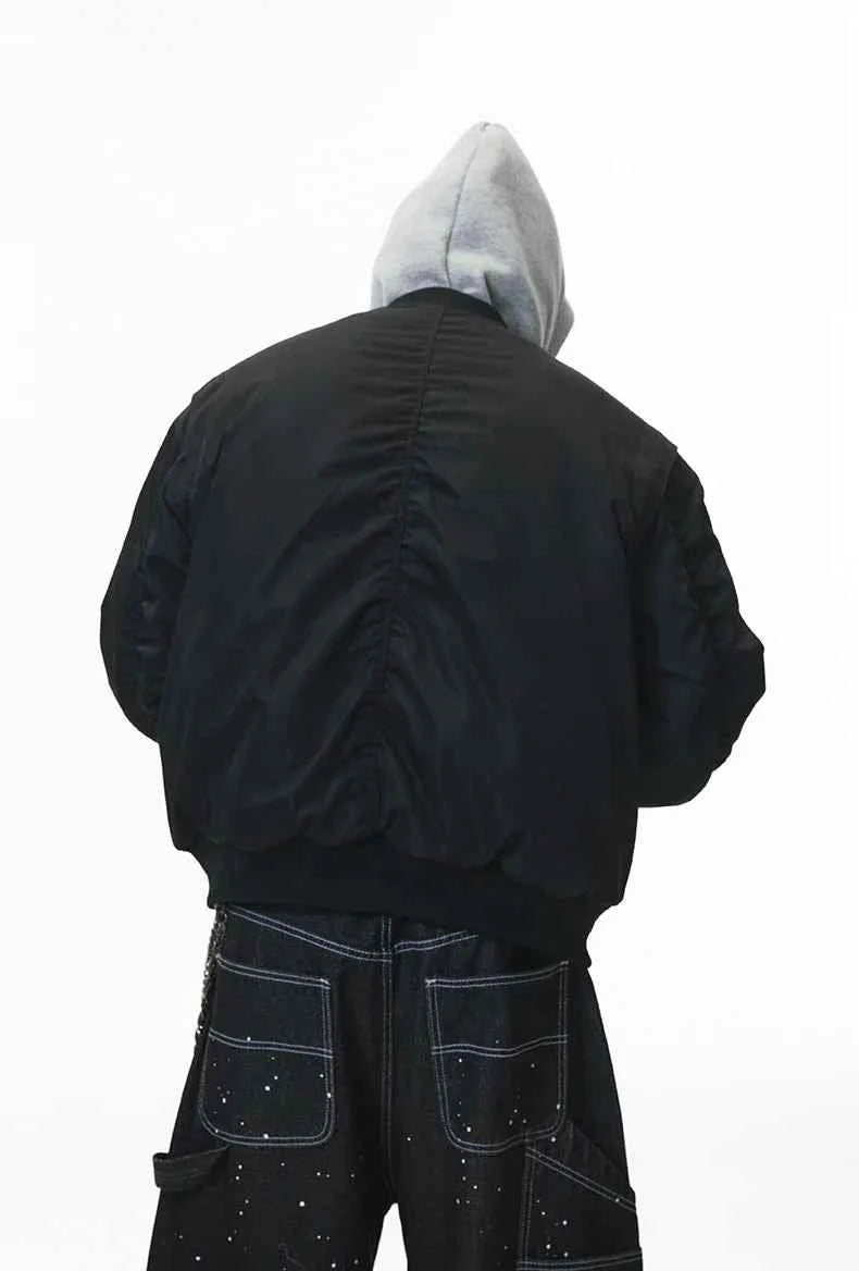 Streetwear Detachable Layered Winter Baseball Jacket