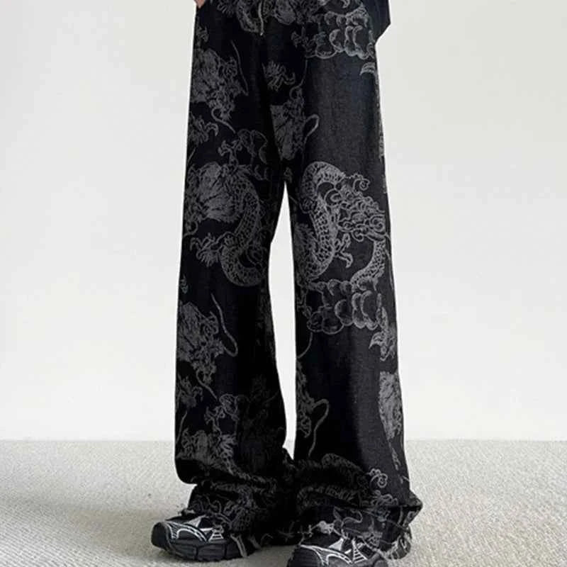 Dragon Pattern Chinese Style Retro Jeans