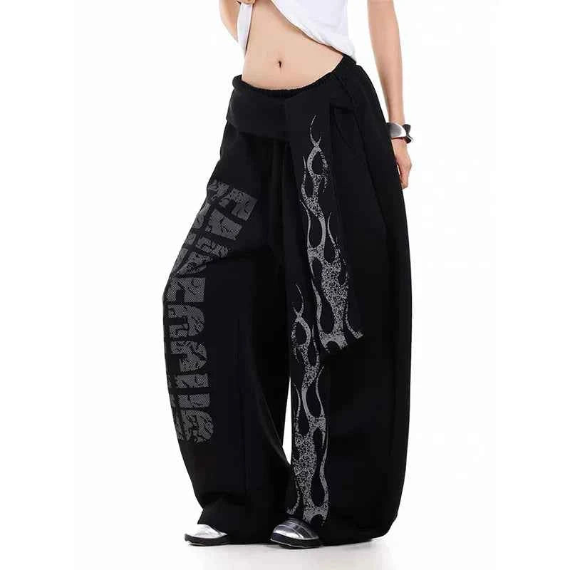Streetwear Korean Style Wide Leg Sports Jogger