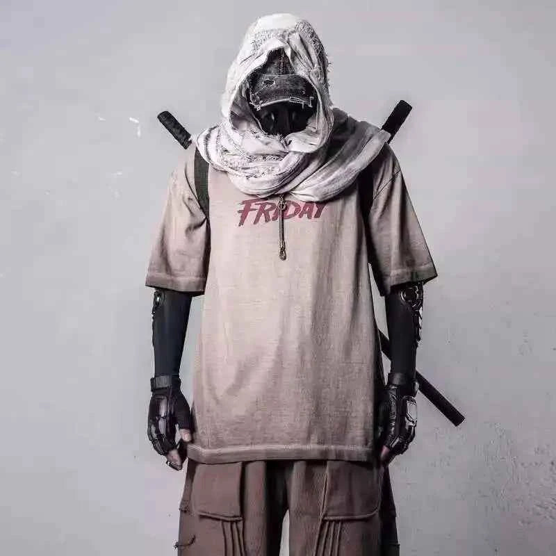Dirty Washed Punk Style Tactical T-Shirt