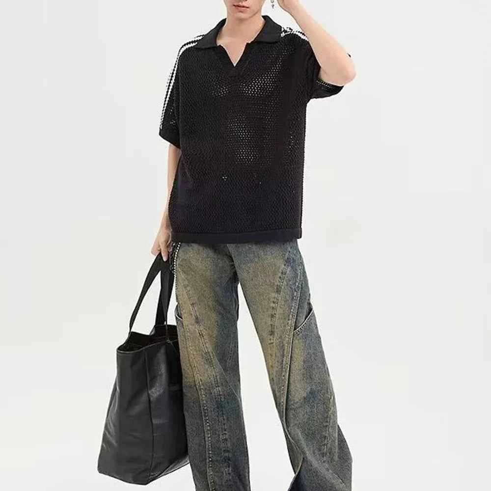 Breathable American Style loose polo Shirt