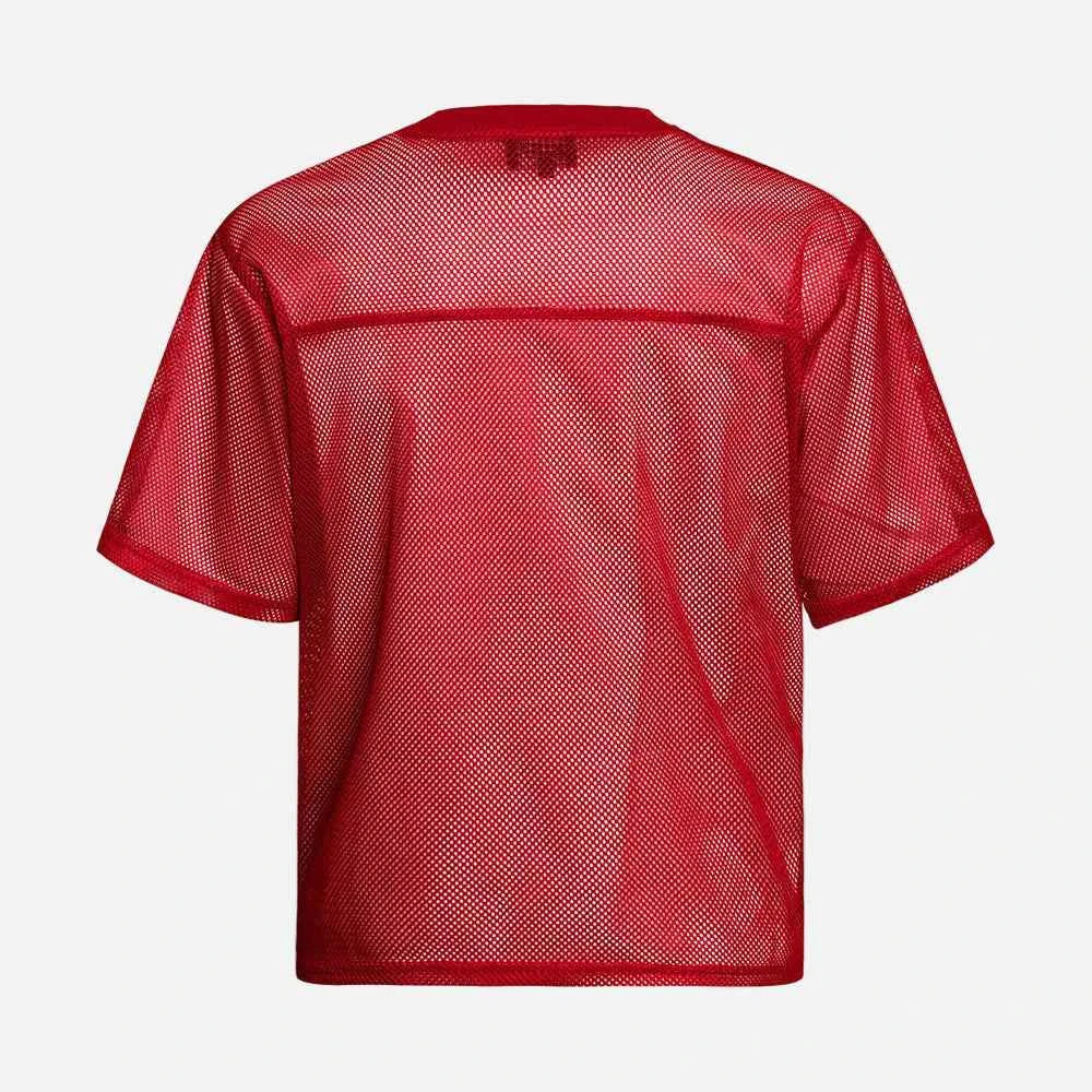 Translucent Mesh Printed Casual Sports T-Shirt
