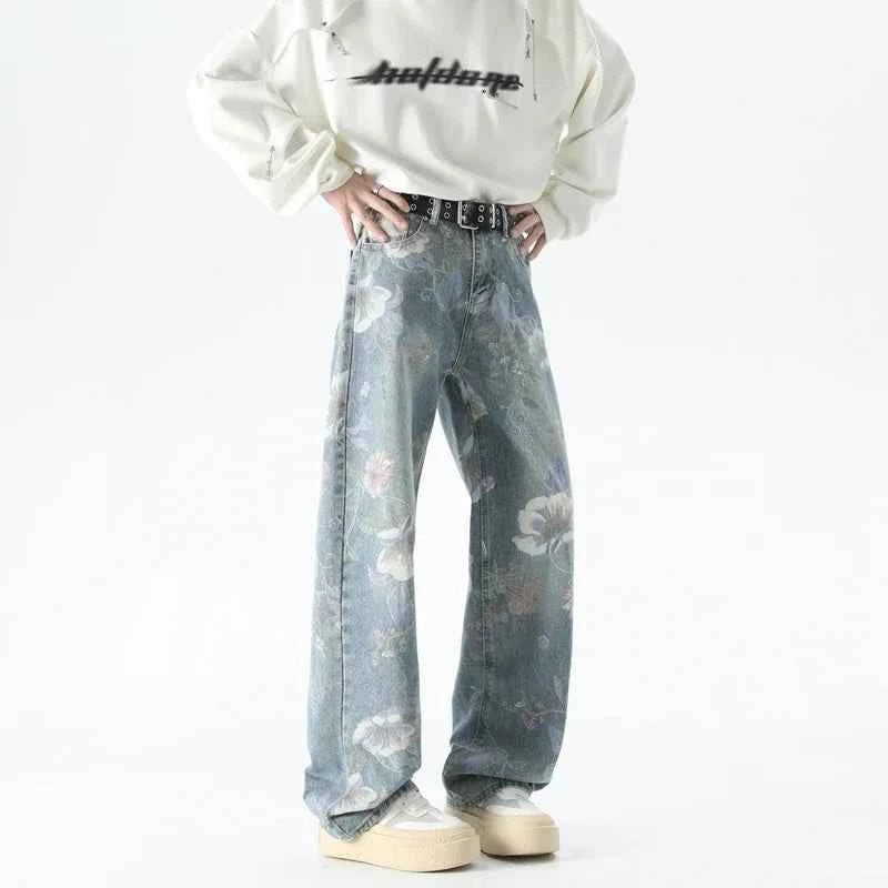 Y2K Elevated Graffiti Baggy Denim Jeans